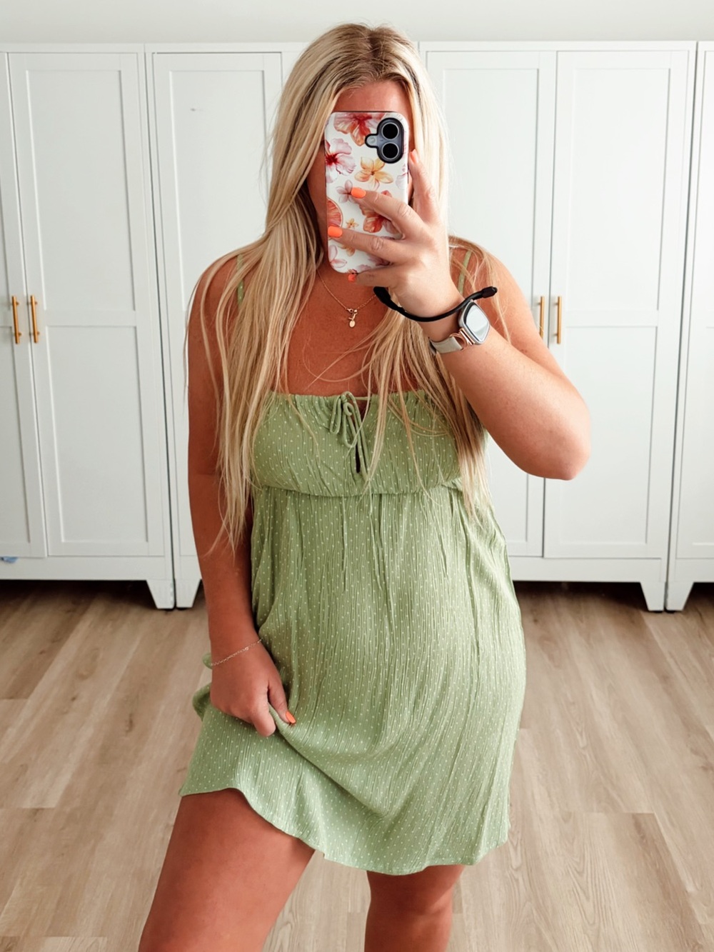 🆕 NWT billabong feeling blue green and white polka dot dress